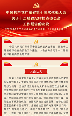 中国共产党广东省第十三次代表大会关于十二届省纪律检查委员会工作报告的决议
