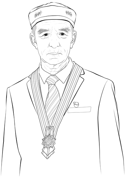 买买提江·吾买尔,"七一勋章"获得者(制图:李芸)"一辈子跟党走,为党