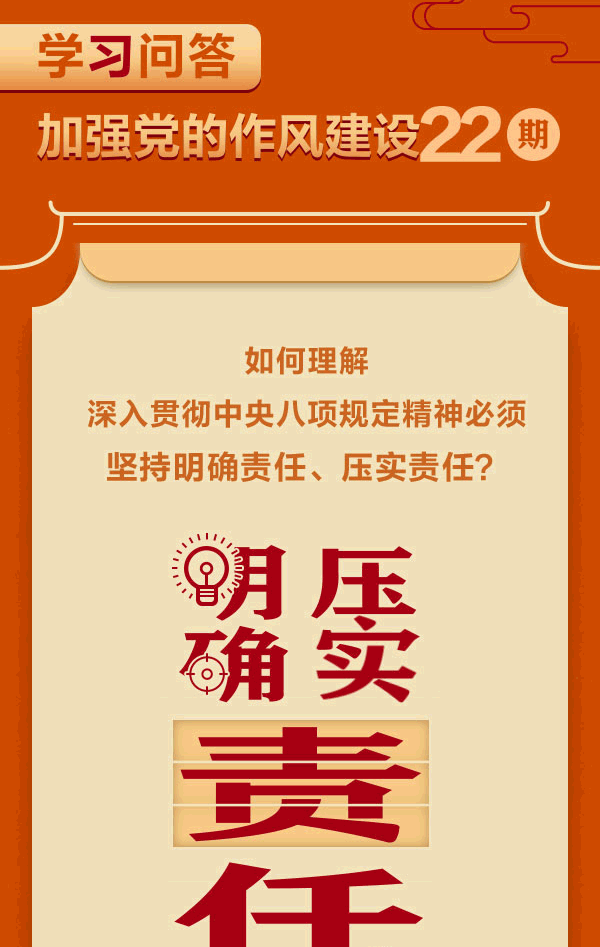 学习问答•加强党的作风建设㉒如何理解深入贯彻中央八项规定精神必须坚持明确责任、压实责任？