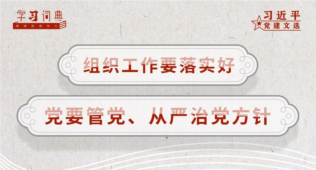 学习词典·习近平党建文选 | 组织工作要落实好党要管党、从严治党方针
